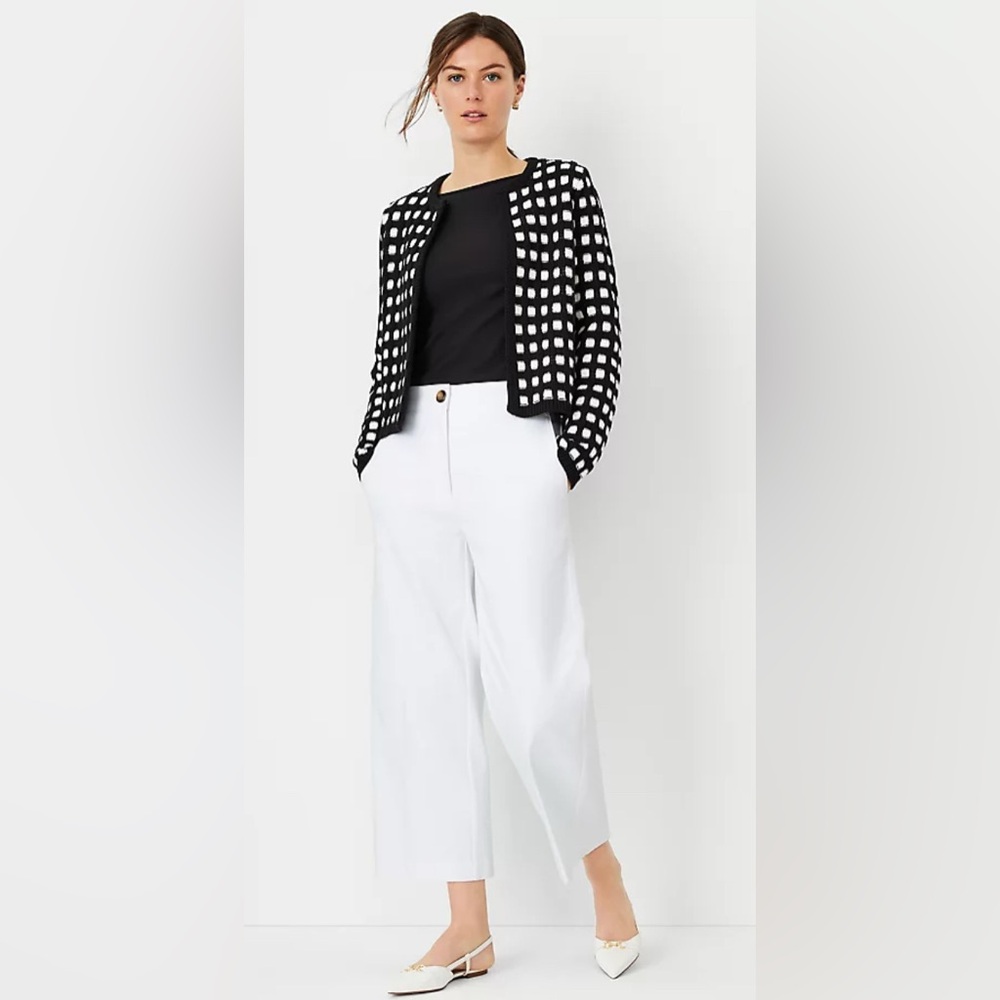 Ann Taylor The Kate Wide Leg Crop Pant Size Curvy 8